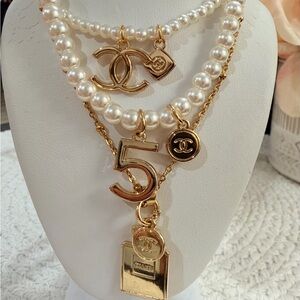 3 Elegant Faux Gold/Pearl Charm Necklaces, Gabrielle Dabber & MORE !! See below